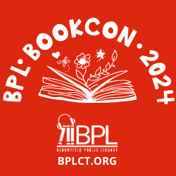 open book with flowers coming from the center B P L BookCon 2024