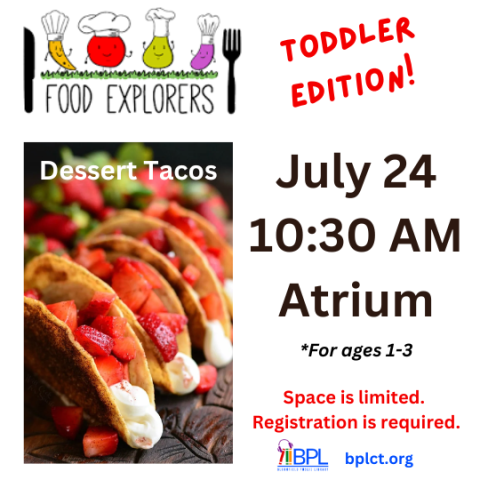 dessert tacos made with fruit for july 24 program ages 1 to 3