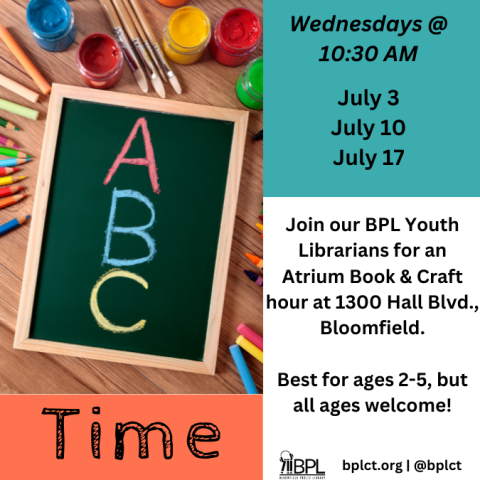 chalkboard a b c storytime at b p l atrium wednesday mornings