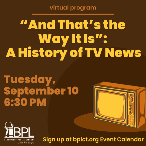 info of event with graphic image of retro television