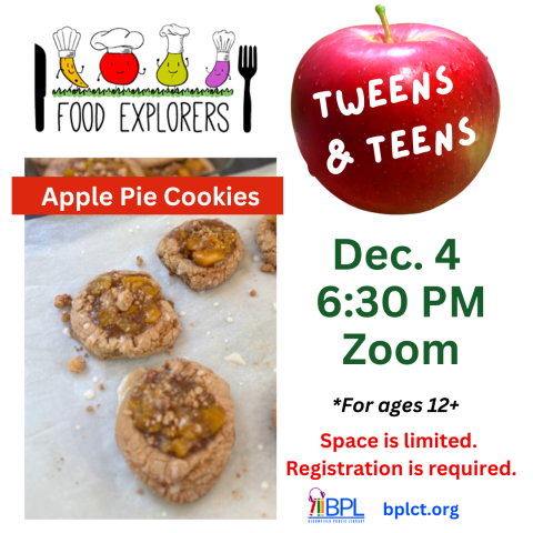 food explorers tweens and teens apple pie cookies december 4 on zoom at 6 30 picture of apple pie cookies