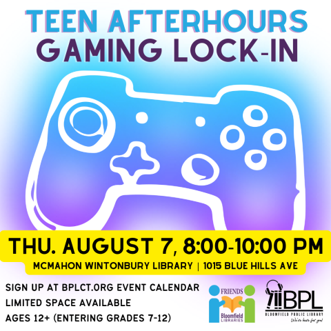 game controller in blue and purple for afterhours gaming lock-in