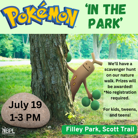 pokemon in the park july 19 image of sudowoodo hiding behind a tree in a park