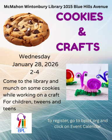 cookies and crafts January 28, 2026  2-4