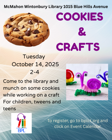 cookies and crafts October 14, 2025 2-4
