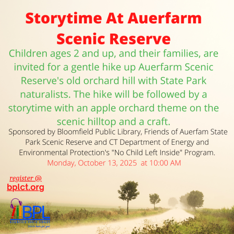 storytime at Scenic Reserve Auer Farm Monday, October 13 @ 10:00