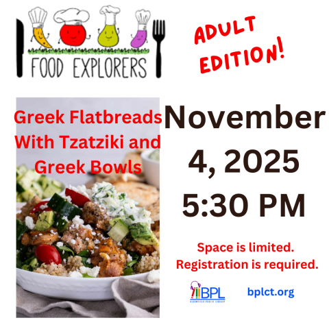 Food Explorers Greek Flatbreads With Tzatziki and Greek Bowls