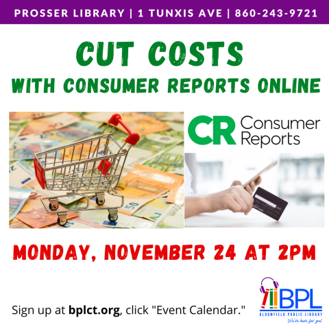 shopping cart and credit card to advertise cutting costs with consumer reports online