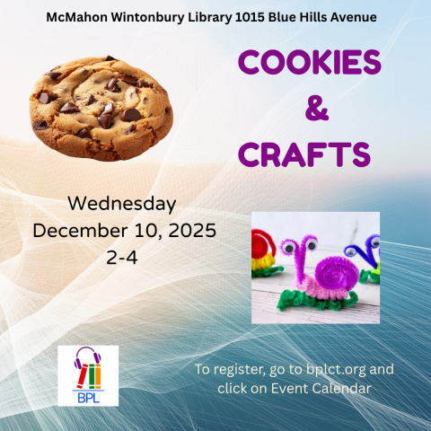 cookies and crafts Wednesday December 10, 2025 2-4