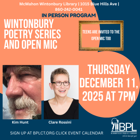 WINTONBURY POETRY SERIES AT MCMAHON WINTONBURY LIBRARY THURSDAY DECEMBER 11, 2025