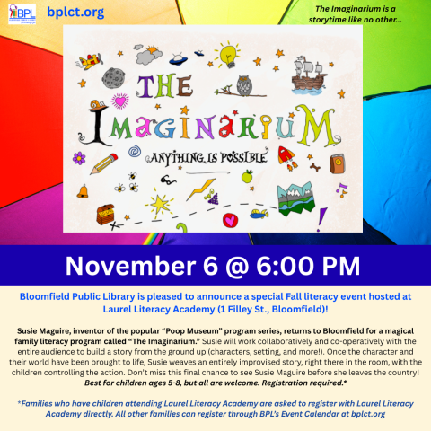 the imaginarium a storytime like no other image of program logo november 6 at 6 p m