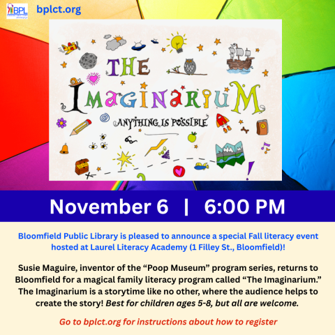 the imaginarium a storytime like no other image of program logo november 6 at 6 p m
