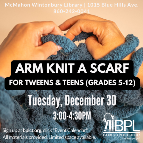 hands with chunky yarn