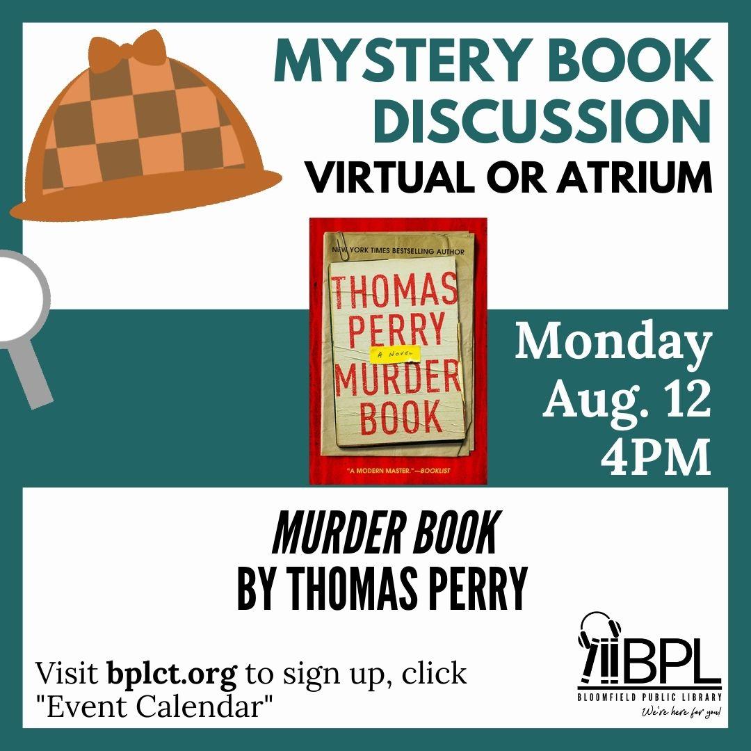 august mystery discussion title will be murder book by thomas perry