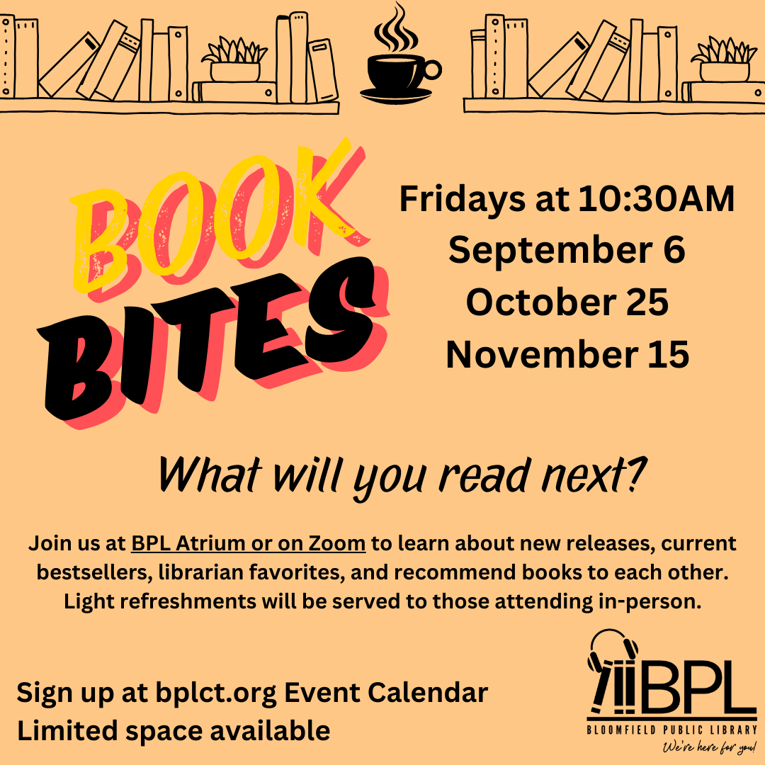 books and cuppa announcing fall book bites dates