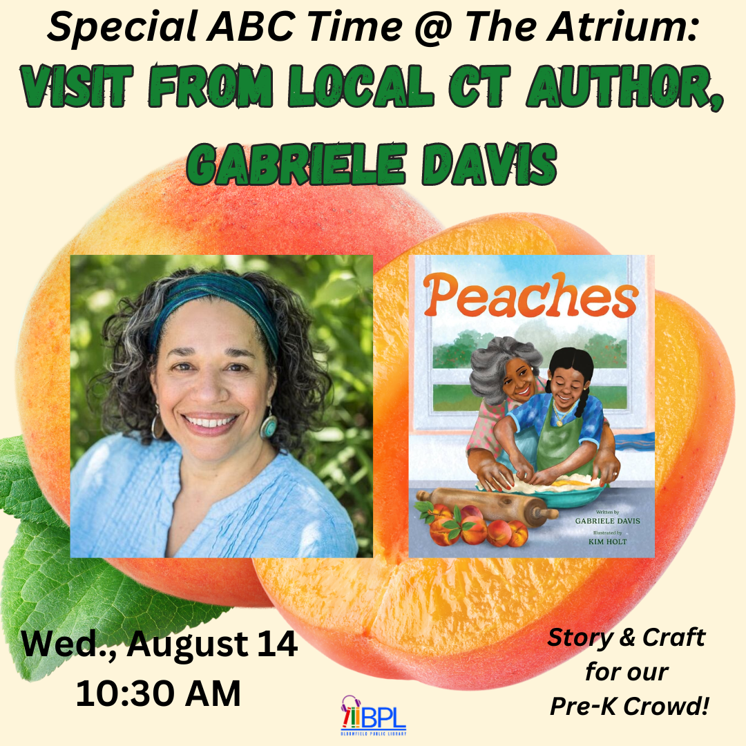 special a b c time author visit with gabriele davis picture of book called peaches