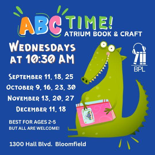 ABC Time at Atrium Wednesdays at 10:30