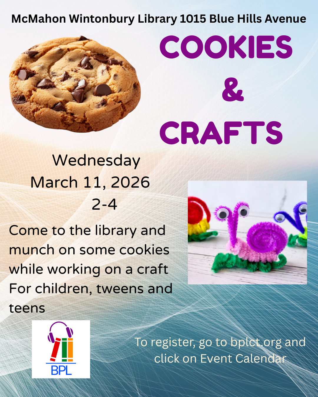 cookies and crafts March 11, 2026 2-4