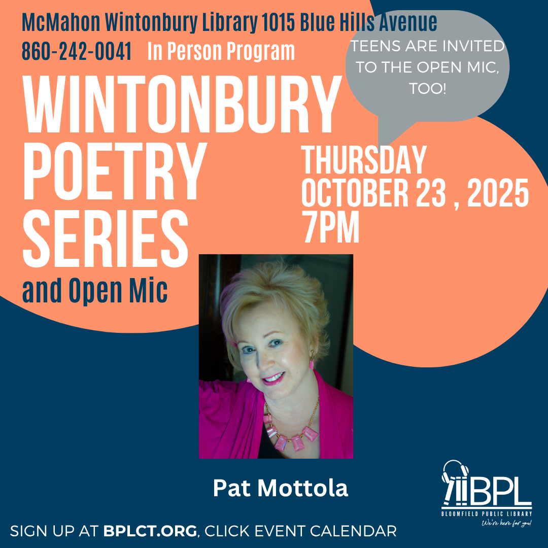 Wintonbury Poetry Series Rescheduled Thursday October 23, 2025