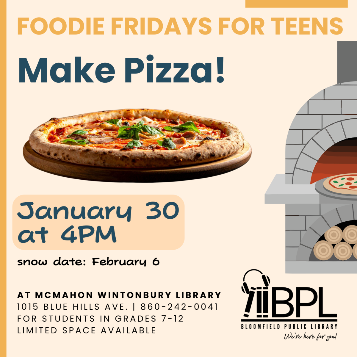 make pizza! graphic of pizza oven